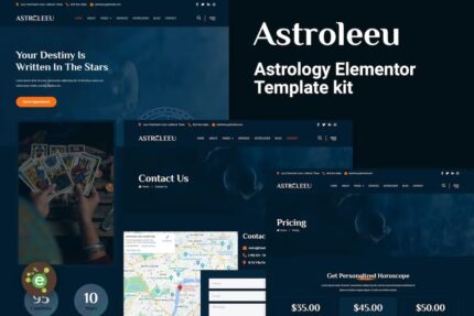 Astroleeu – Template Kit Elementor de Astrologia e Numerologia – Pack Astrologia – 4 templates