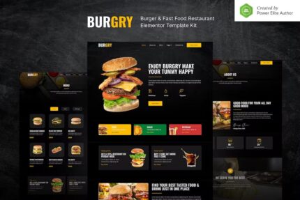Burgry – Template Kit Elementor de restaurante de hambúrguer e fast food