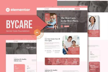 Bycare – Kit de modelo Elementor Foundation para idosos