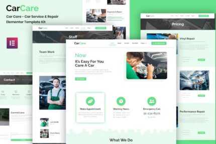 CarCare – Template Kit Elementor de serviço e reparo automotivo