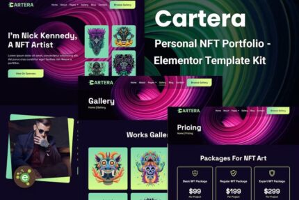 Cartera – Template Kit pessoal NFT Portfólio Elementor