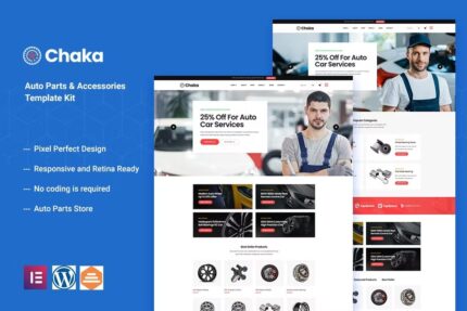 Chakta – Loja de peças automotivas e acessórios Elementor Template Kit