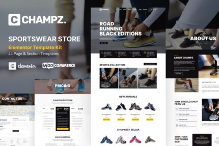 Champz – Template Kit de loja online de tênis e roupas esportivas