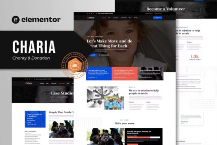 Charia – Template Kit Elementor de caridade e doação