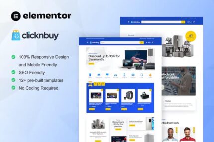 Clicknbuy – Template Kit Elementor da Woocommerce Eletrônico Store