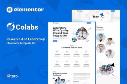 Colabs – Kit de modelo Elementor de pesquisa e laboratório