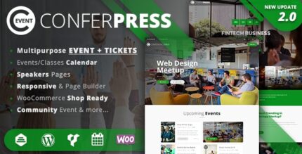 ConferPress – Tema WordPress de ingressos para eventos multiuso