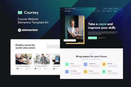 Coursey – Template Kit de cursos online Elementor
