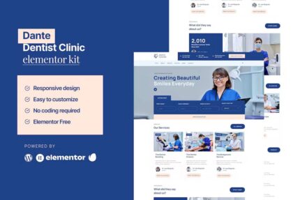 Dante – Template Kit Elementor para dentistas e clínicas dentárias