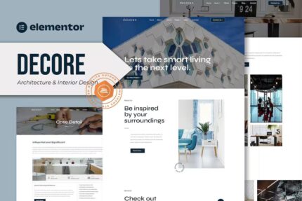 Decore – Template Kit Elementor Pro para arquitetura e design de interiores