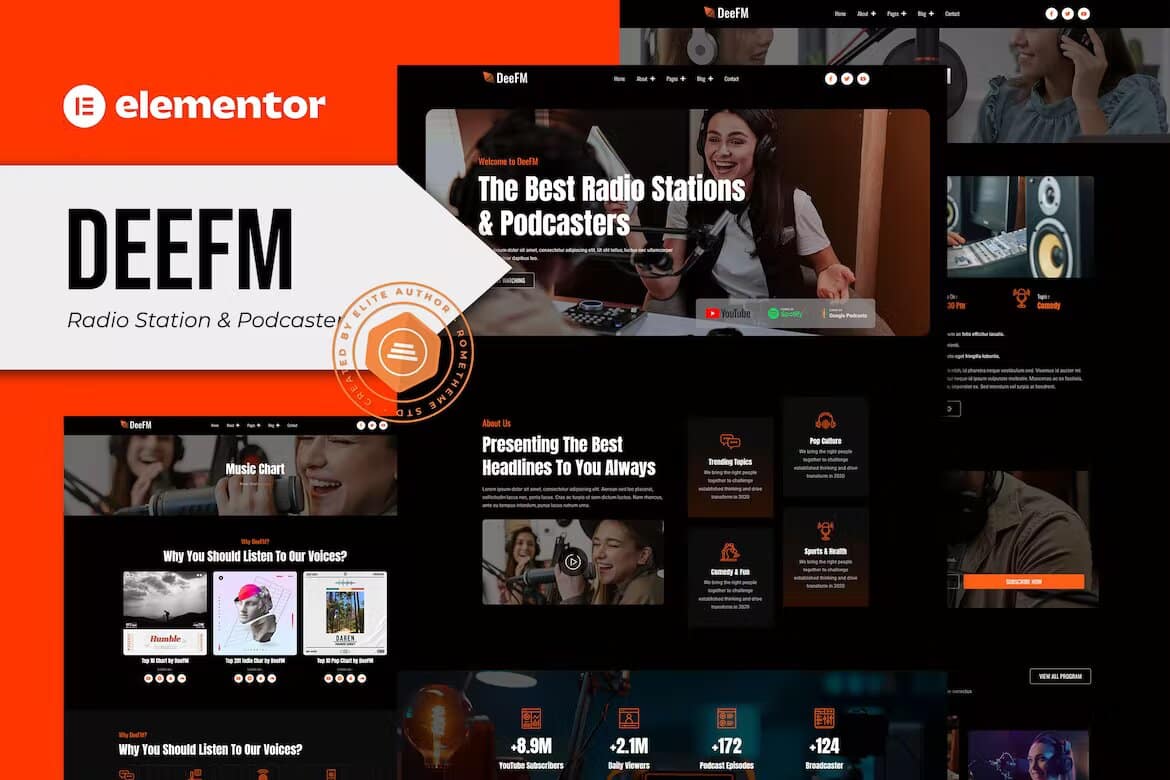 DeeFM – Estação de Rádio e Podcaster Elementor Pro Template Kit_6443e267247ce.jpeg