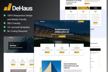 Dehaus – Template Kit Elementor para design de interiores e arquitetura