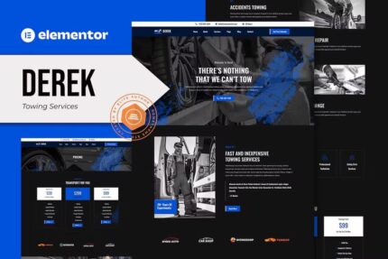 Derek – Kit de modelo Elementor Pro para serviços de reboque