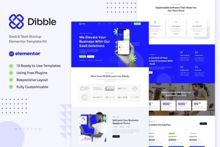 Dibble – SaaS e Tech Startup Elementor Template Kit
