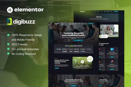 DigiBuzz – kit de modelo de elemento de agência digital escura