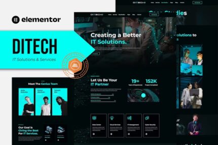 Ditech – Template Kit Elementor para empresa de soluções e serviços de TI