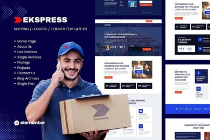 Ekspress – Template Kit de transporte e correio logístico