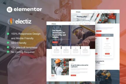 Electriz – Template Kit Elementor de serviço de instalação e manutenção elétrica