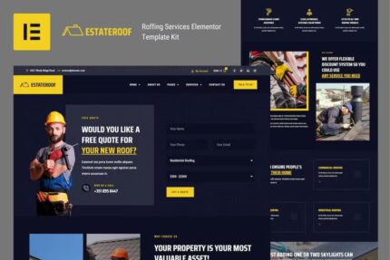 EstateRoof – Kit de modelo Elementor Pro para serviços de cobertura