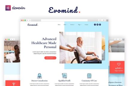 Evomind – Template Kit Elementor de serviços de saúde domiciliar
