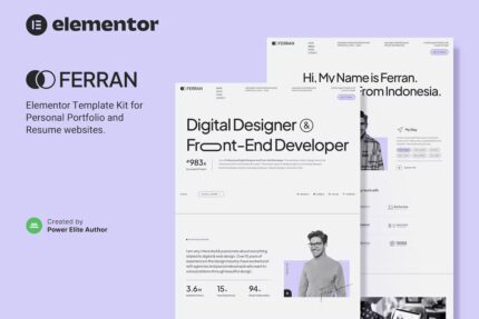 Ferran – Portfólio Pessoal e Kit de Modelo Elementor de Currículo