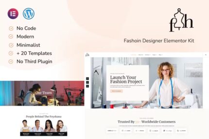 Feyshana – Template Kit de designer de moda Elementor