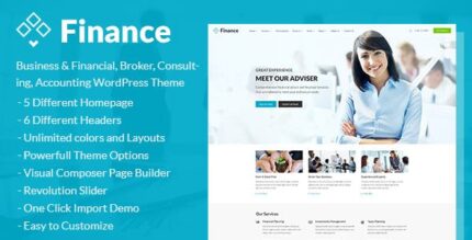 Finanças – Negócios e Finanças, Corretor, Consultoria, Tema WordPress de Contabilidade