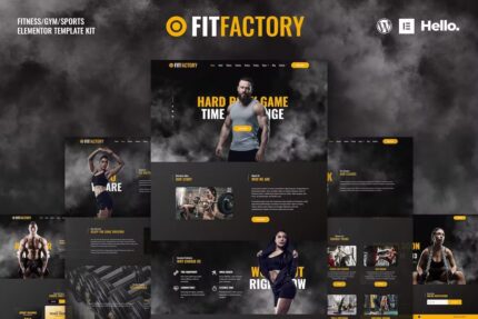 Fit Factory – Template Kit Elementor de academia de ginástica