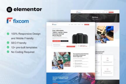 Fixcom – Template Kit Elementor para conserto de telefones celulares e computadores