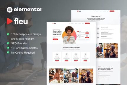 Fleu – Template Kit Elementor para criadores de conteúdo criativo
