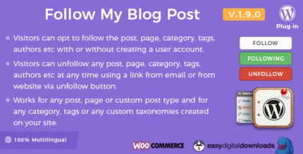 Follow My Blog Post – WordPress / WooCommerce Plugin