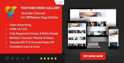 Galeria de vídeos do Youtube – Canal do Youtube para WPBakery Page Builder