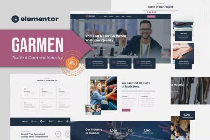 Garmen – Template Kit Elementor para a indústria têxtil e de vestuário