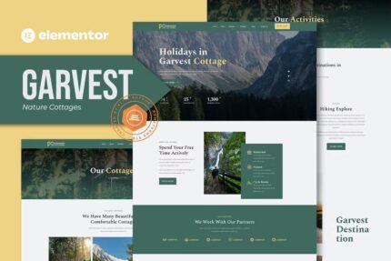 Garvest – Template Kit Elementor de chalés da natureza
