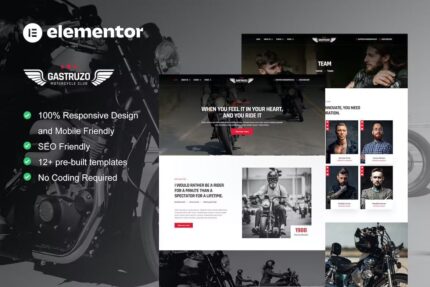 Gastruzo – Template Kit Elementor de clube de motocicleta