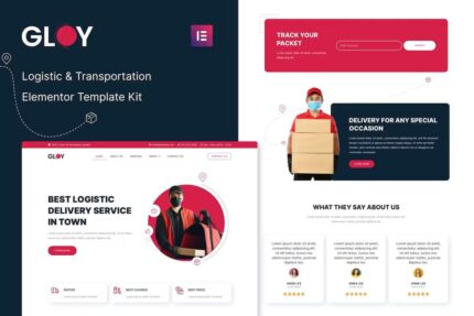Gloy – Template Kit Elementor de entrega de logística e transporte