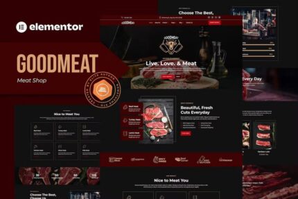 Goodmeat – Kit de modelo Elementor para açougue e açougue