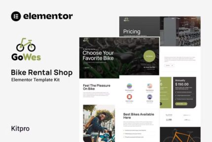 Gowes – Template Kit Elementor para loja de aluguel de bicicletas