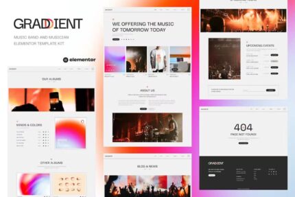Graddient – kit de modelo Elementor de banda de música e músico