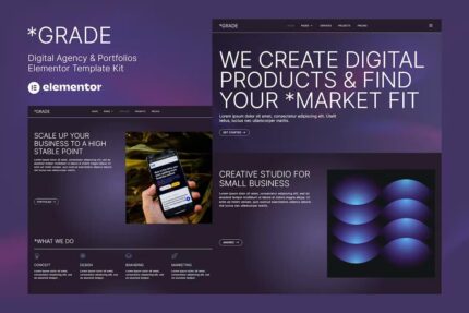 Grade – Template Kit Elementor para Agência criativas e portfólios