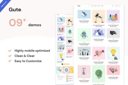 Gute – Template Kit Elementor de blog minimalista