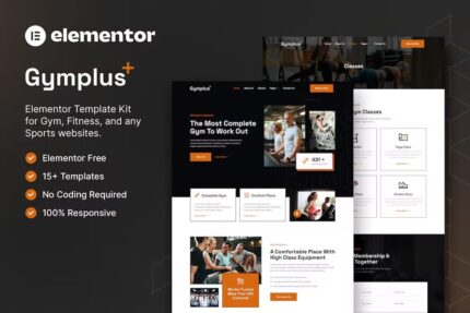 Gymplus – Template Kit de ginástica e fitness Elementor