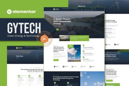Gytech – Template Kit Elementor Pro de Energia e Tecnologia Verde
