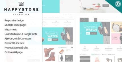 HappyStore – Tema WordPress WooCommerce responsivo