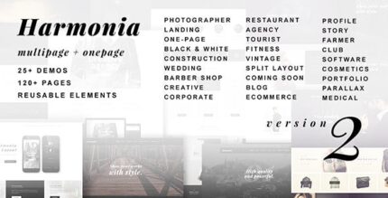Harmonia – Tema WordPress multifuncional criativo