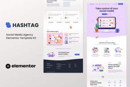 Hashtag – Kit de modelo de elemento de agência de mídia social