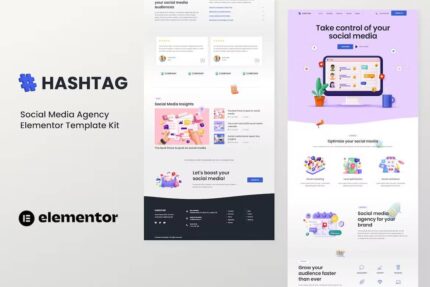 Hashtag – Template Kit Elementor da agência de mídia social