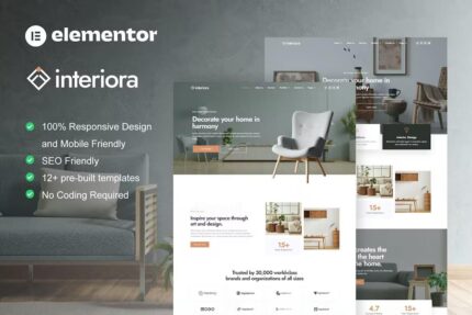 Interiora – Serviço de arquitetura e design de interiores Elementor Pro Template Kit
