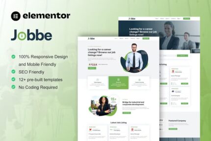 Jobbe – Template Kit Elementor para agência de listagem de empregos e recrutamento