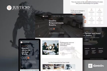 Justicio – Escritório de Advogados & Advogado Elementor Template Kit